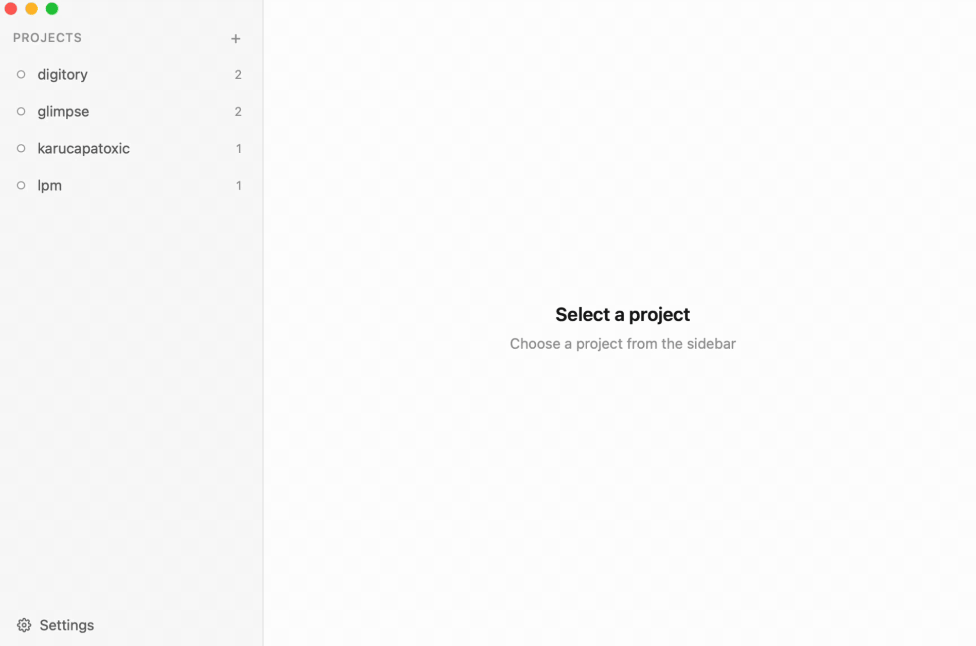 Adding a new project in lpm desktop app